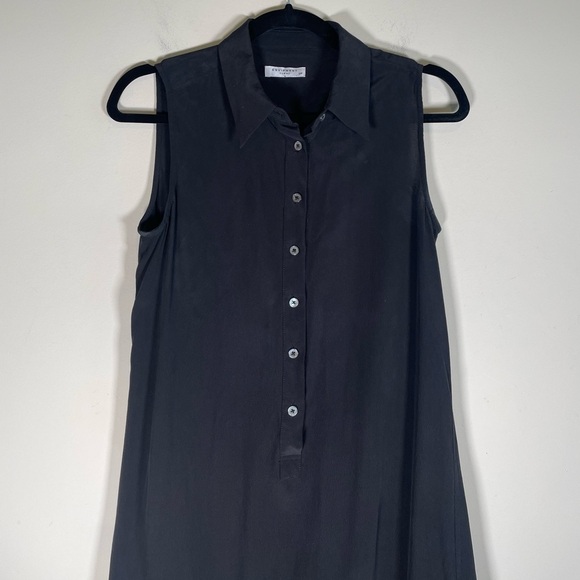 EQUIPTMENT Femme Lucida Silk Dress Black LBD Sleeveless Embroidered Lace Sz S - Picture 5 of 11